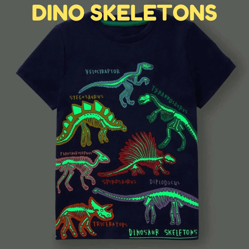 Icone™ DinoShirt: T-shirt Dinosaure Phosphorescent Pour Enfant