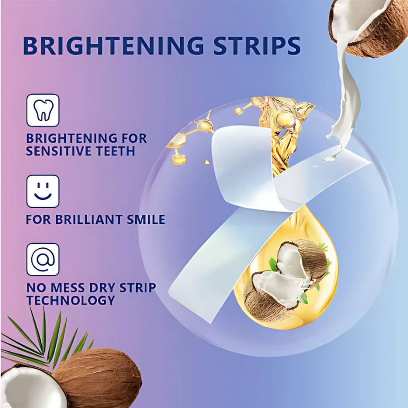 TeethStrip: TeethStrip: Naturelles À La Noix De Coco Blanchiment Et Éclaircissement Des Dents Bandes