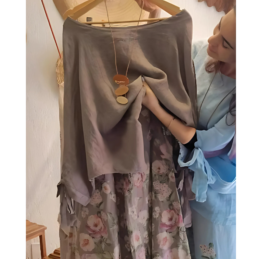 Icone™ LooseSet - Ensemble Blouse Ample À Manches Longues Et Pantalon À Fleurs Pour Femme