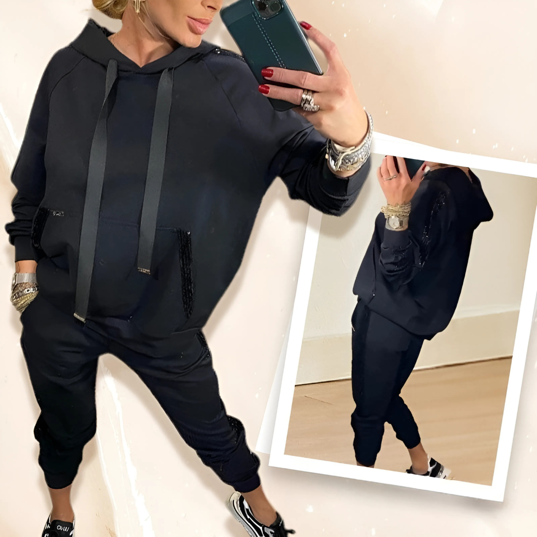 Icone™ SparklySet: Ensemble Sweat À Capuche Et Veste Confortable Et Scintillant