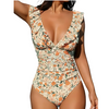 Icone™ ElegantSwimsuit: Design Plissé Élégant Encolure En V Contrôle Du Ventre Maillot De Bain