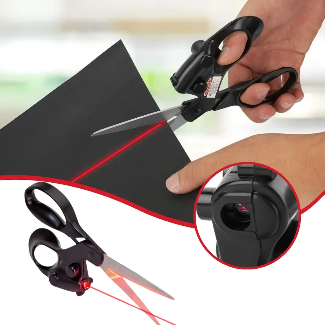 Globetrek° LaserScissors 1+1 GRATUIT: Précis Coupe Guidé Par Laser Multifonction Ciseaux