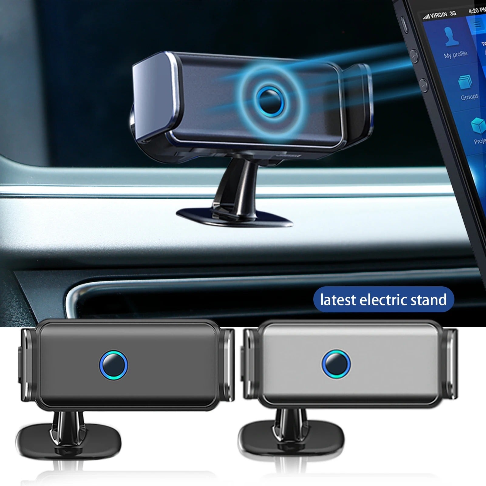 Holder360° PhoneClamp: Pince Automatique Tableau De Bord Et Bouche D’Aération Support De Téléphone