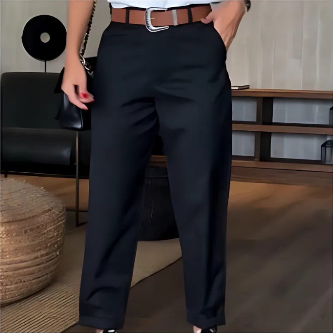 Icone™ ClassyPants: Classique Coupe Droite Taille Haute Pantalon Pour Femmes
