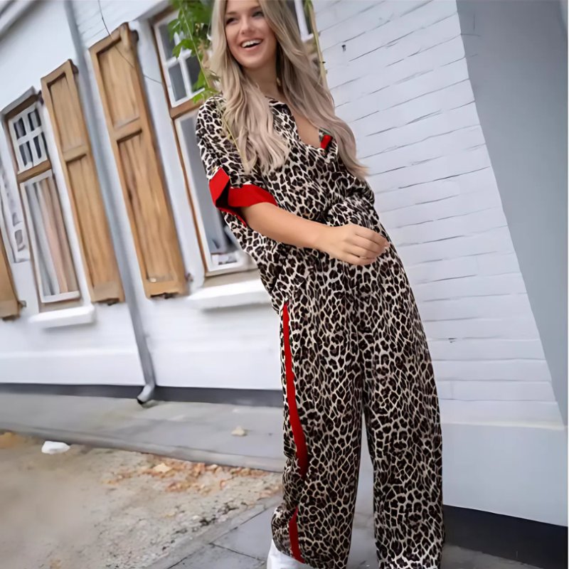 Icone™ LeopardOutfit: Confort Toute La Journée Avec Ensemble 2 Pièces Tenue Léopard