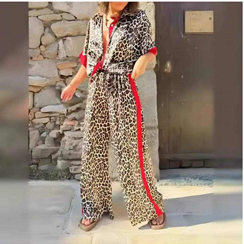 Icone™ LeopardOutfit: Confort Toute La Journée Avec Ensemble 2 Pièces Tenue Léopard