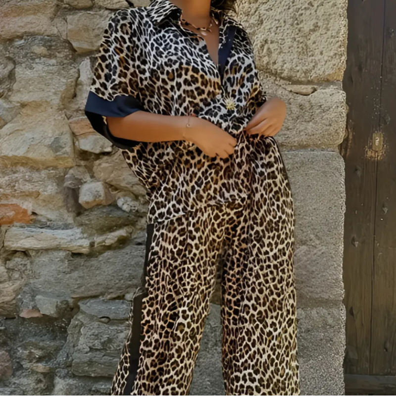 Icone™ LeopardOutfit: Confort Toute La Journée Avec Ensemble 2 Pièces Tenue Léopard