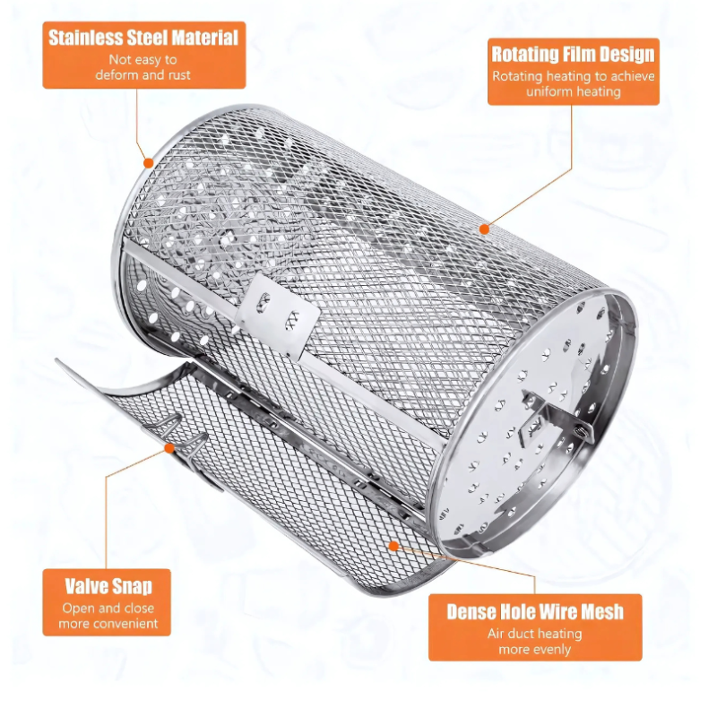 Globetrek° RotatingGrill: Acier Inoxydable Rotative Cuisson, Friture Et Grillades Cage