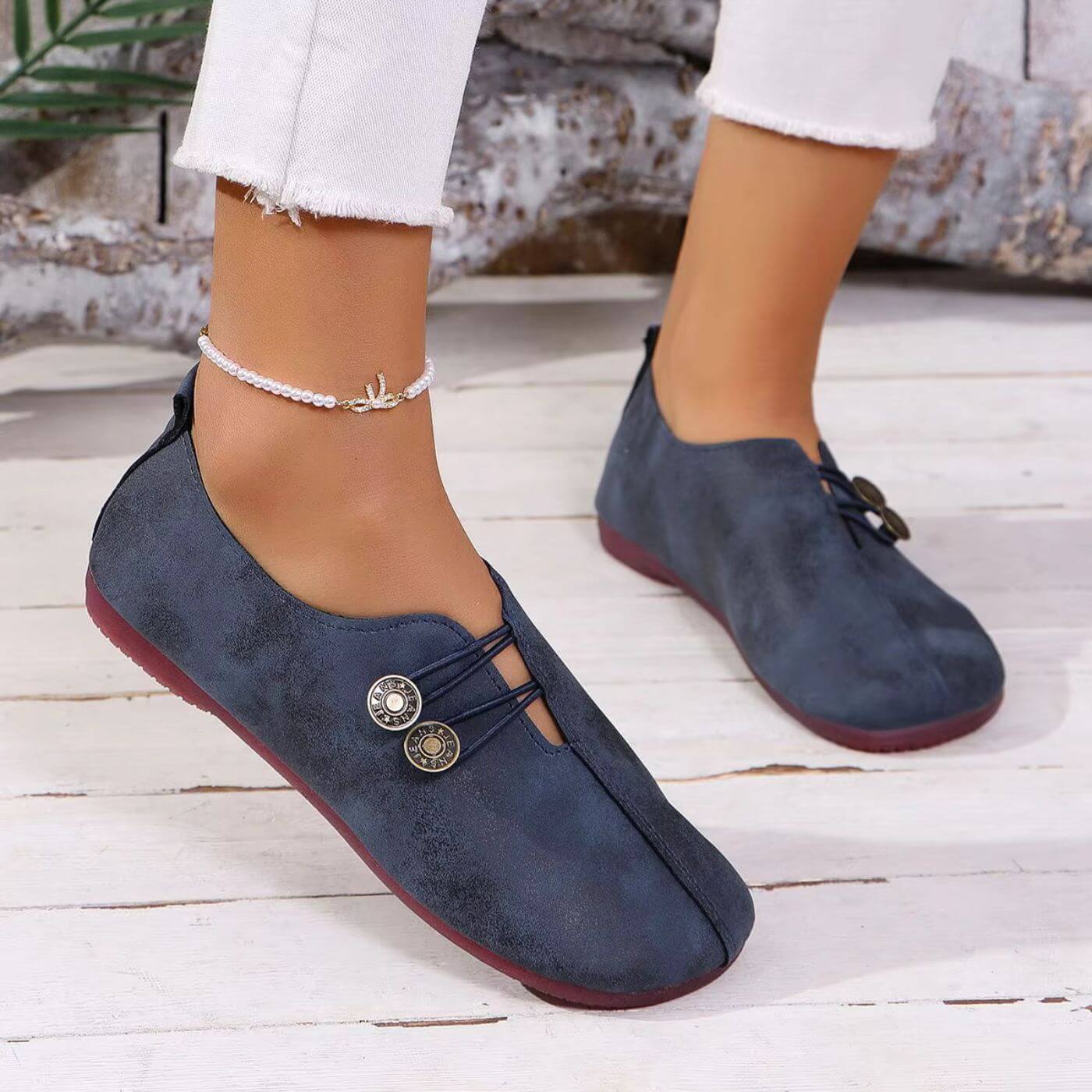 Happy™ CozyStep: Ajustement Flexible Bout Rond À Enfiler Chaussures Confortables