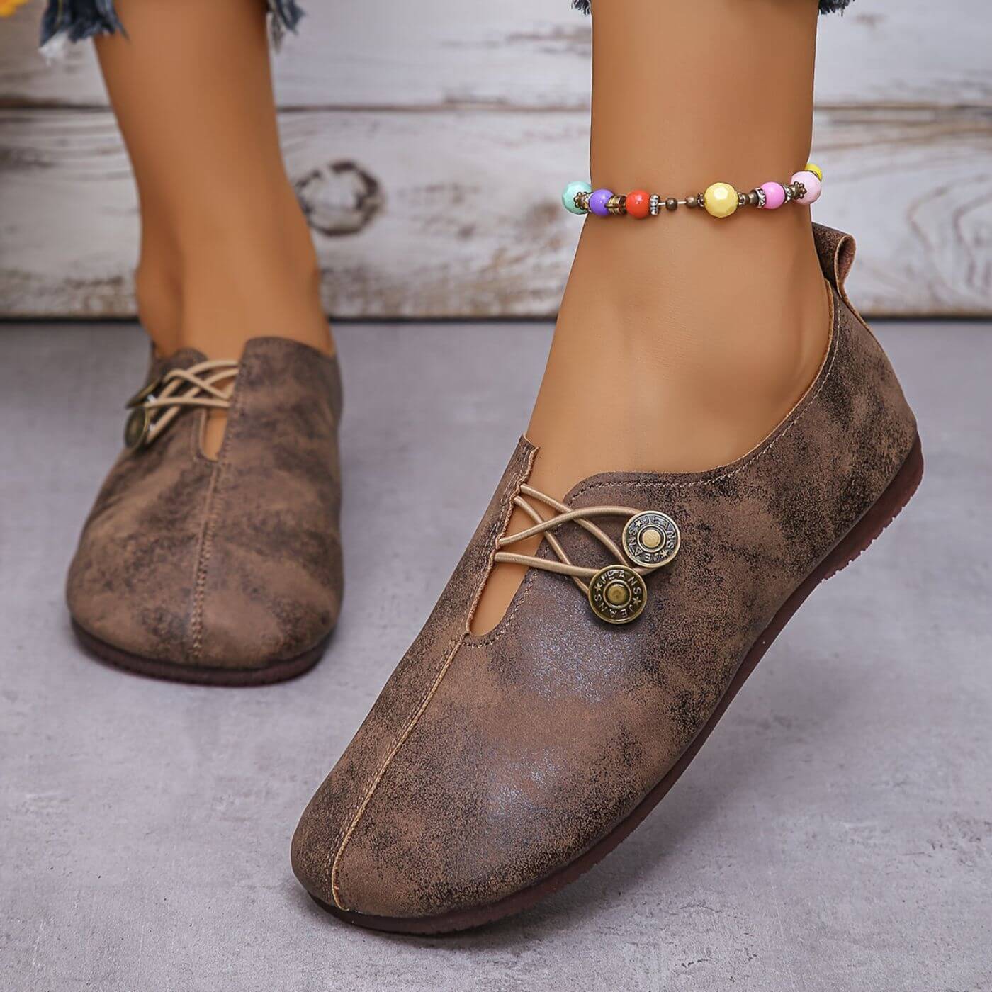 Happy™ CozyStep: Ajustement Flexible Bout Rond À Enfiler Chaussures Confortables