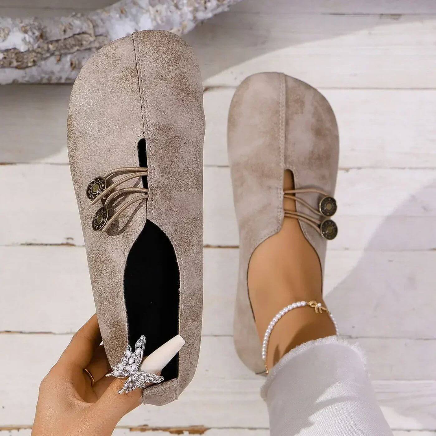 Happy™ CozyStep: Ajustement Flexible Bout Rond À Enfiler Chaussures Confortables