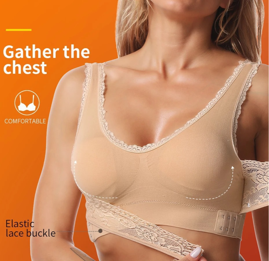 Icone™ LaceBra:  Fil Gratuit Devant Croix Dentelle Ascenseur Soutien-Gorge