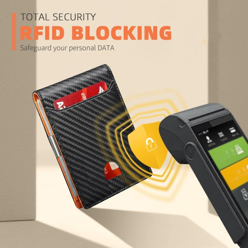 Icone™ SlimWallet - Portefeuille RFID Ultra Fin Et Sécurisé En Cuir Pour Hommes