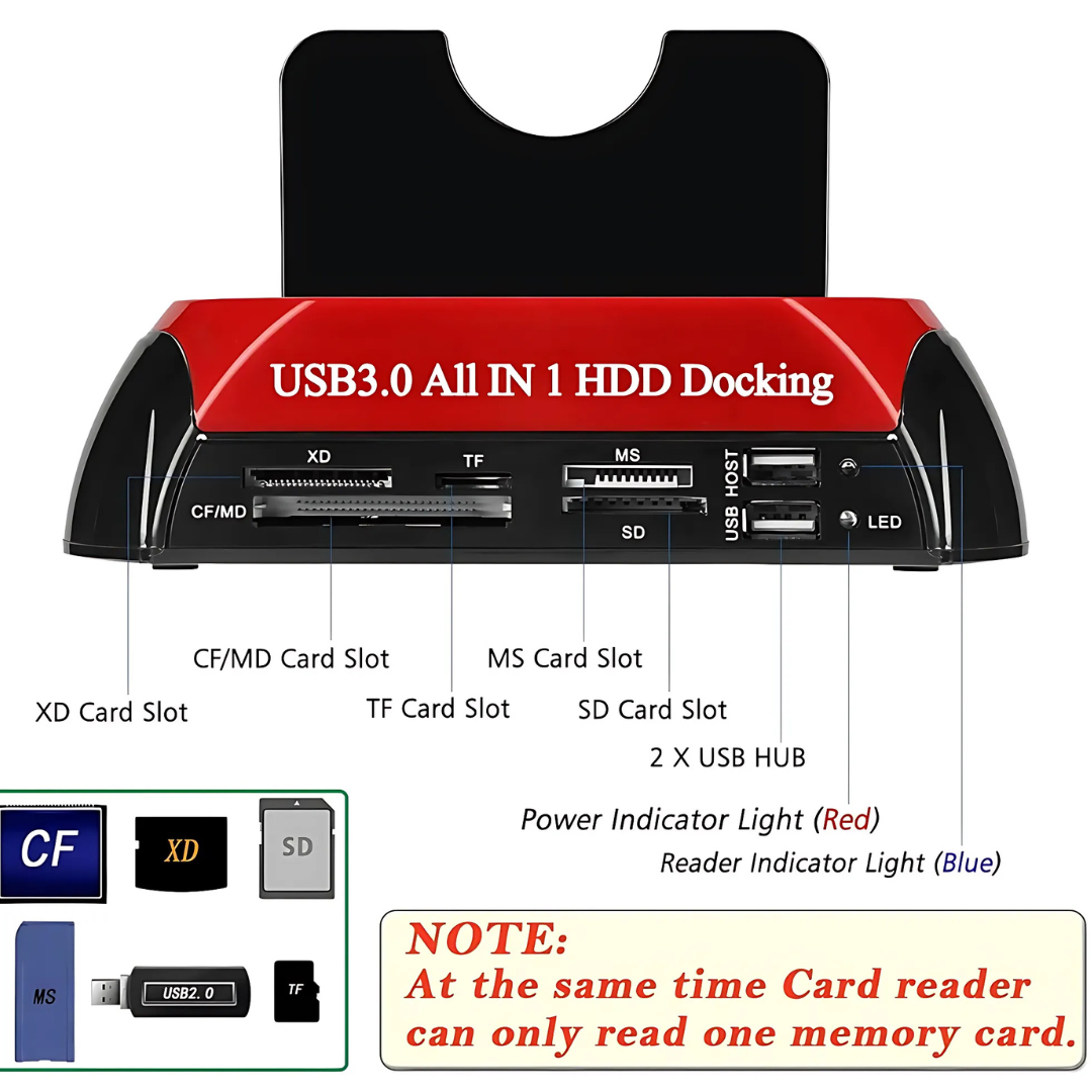 DataDock - Multifonction Disque Dur Lecteur De Carte Station D'Accueil