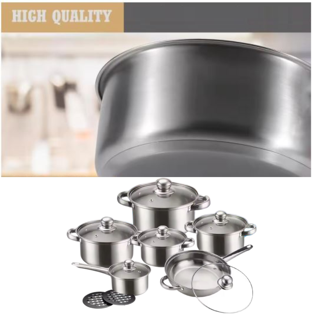 Globetrek° CookingSet: Ensemble De 12 Pièces De Batterie De Cuisine En Acier Inoxydable