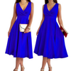 Icone™ ElegantDress: Col En V Femme Élégante Robe Avec Ceinture