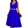 Icone™ ElegantDress: Col En V Femme Élégante Robe Avec Ceinture