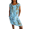 Icone™ CasualDress: Imprimé Nature Cou Rond Robe Décontractée