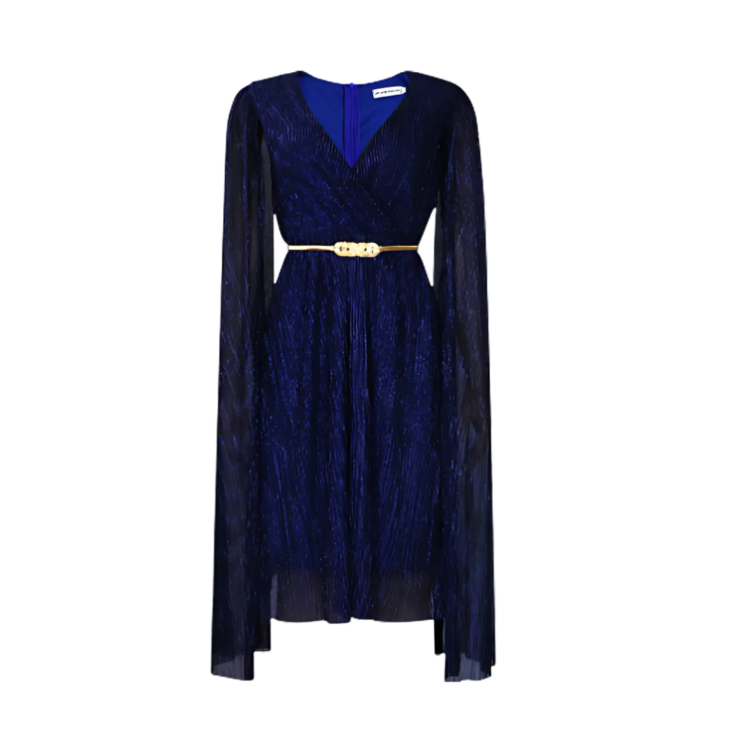 Icone™ ElegantDress: Col En V Femme Élégante Robe Avec Ceinture