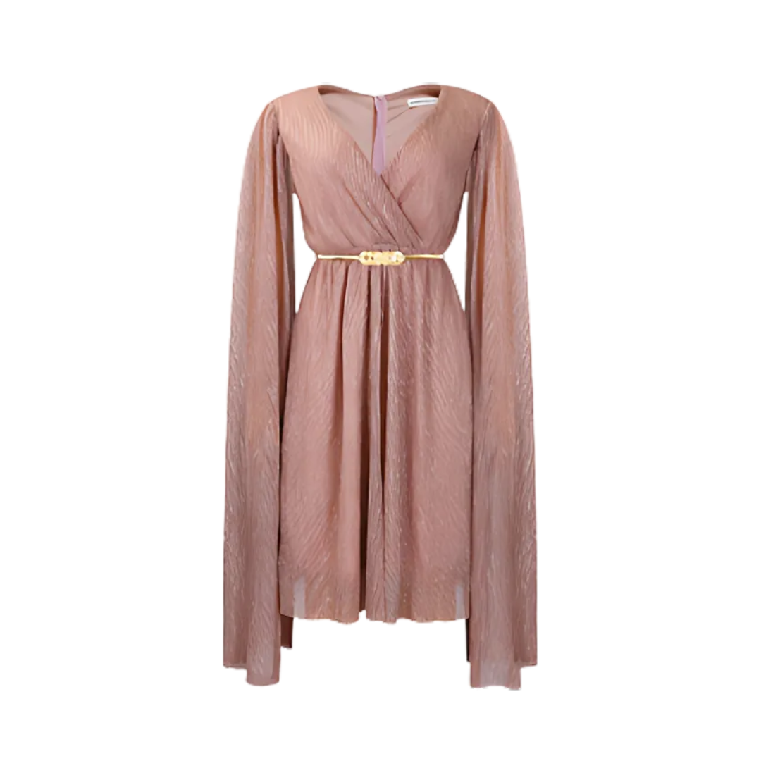 Icone™ ElegantDress: Col En V Femme Élégante Robe Avec Ceinture