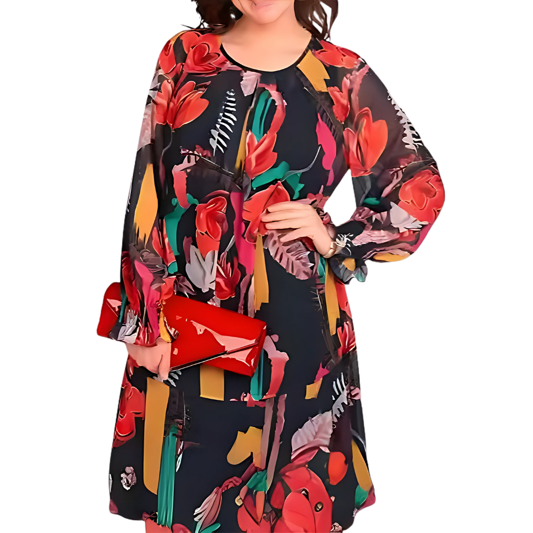 Icone™ FlowerDress: Robe Ample À Manches Longues Et Imprimé Floral