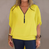 Icone™ LooseBlouse: Confortable Col En V Zippé Blouse Ample Pour Femmes