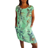 Icone™ CasualDress: Imprimé Nature Cou Rond Robe Décontractée