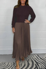 Icone™ PleatedDress: Haut À Manches Longues Avec Jupe Plissée Élégante Robe