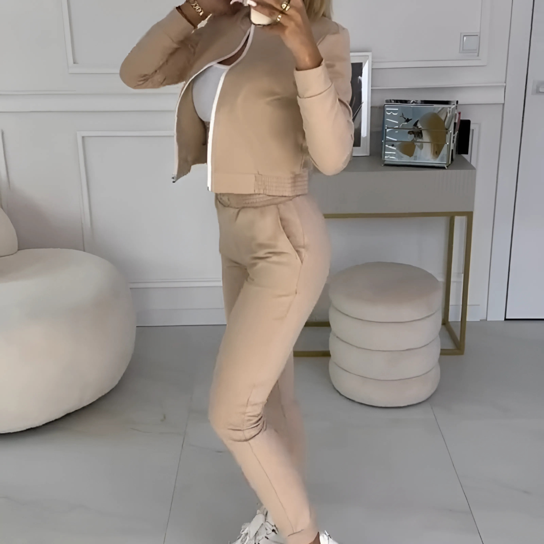 Icone™ OutfitSet: Veste, Débardeur Et Pantalon Ensemble Décontracté Pour Femmes