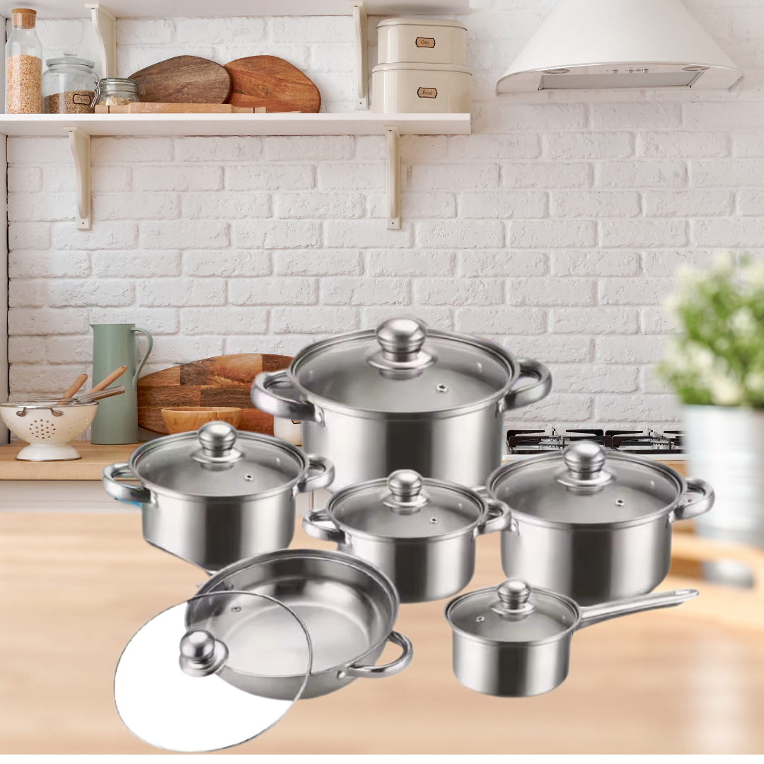 Globetrek° CookingSet: Ensemble De 12 Pièces De Batterie De Cuisine En Acier Inoxydable