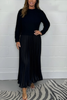 Icone™ PleatedDress: Haut À Manches Longues Avec Jupe Plissée Élégante Robe