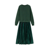 Icone™ PleatedDress: Haut À Manches Longues Avec Jupe Plissée Élégante Robe