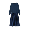 Icone™ PleatedDress: Haut À Manches Longues Avec Jupe Plissée Élégante Robe