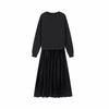 Icone™ PleatedDress: Haut À Manches Longues Avec Jupe Plissée Élégante Robe