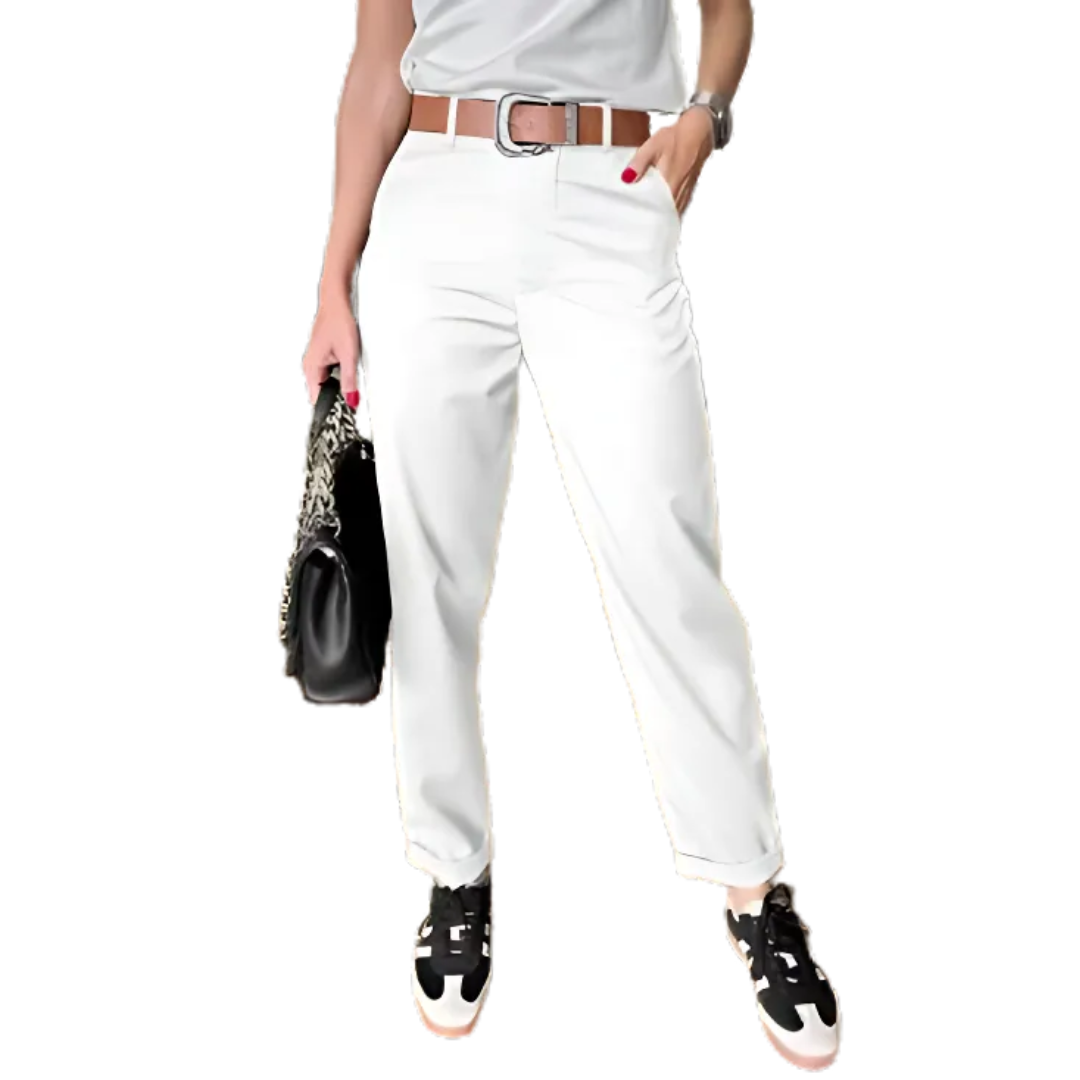 Icone™ ClassyPants: Classique Coupe Droite Taille Haute Pantalon Pour Femmes