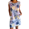 Icone™ CasualDress: Imprimé Nature Cou Rond Robe Décontractée
