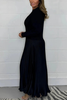 Icone™ PleatedDress: Haut À Manches Longues Avec Jupe Plissée Élégante Robe