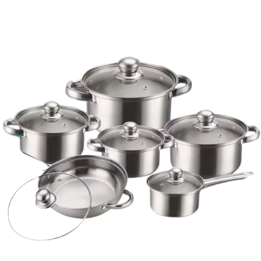 Globetrek° CookingSet: Ensemble De 12 Pièces De Batterie De Cuisine En Acier Inoxydable