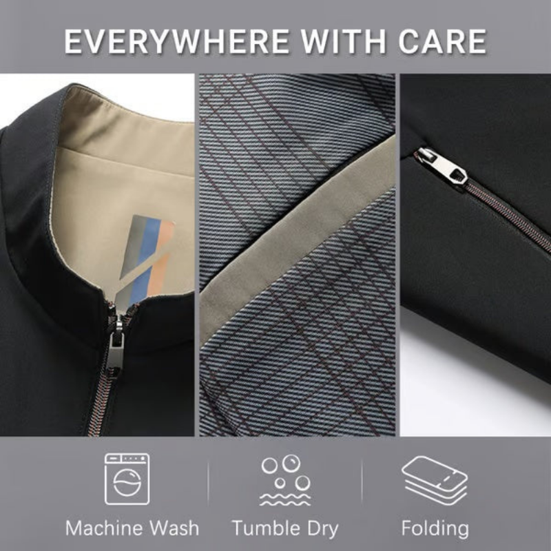 Icone™ CasualJacket: Debout Collier Occasionnel Fermeture Éclair Veste Pour Hommes