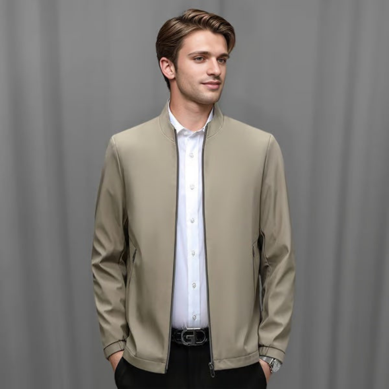 Icone™ CasualJacket: Debout Collier Occasionnel Fermeture Éclair Veste Pour Hommes