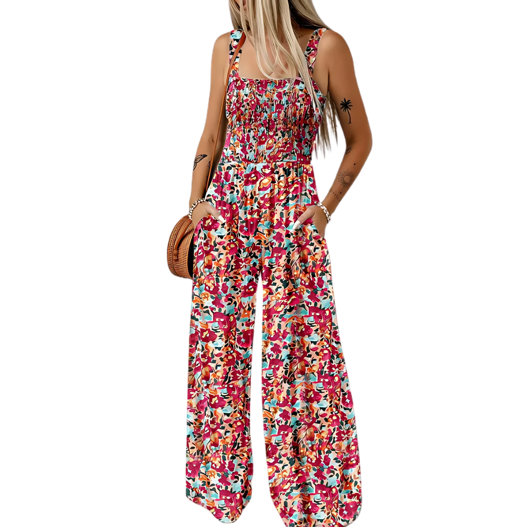 Icone™ PrintedJumpsuit: Longueur Totale Confortable Décontracté Ample Imprimé Combinaison