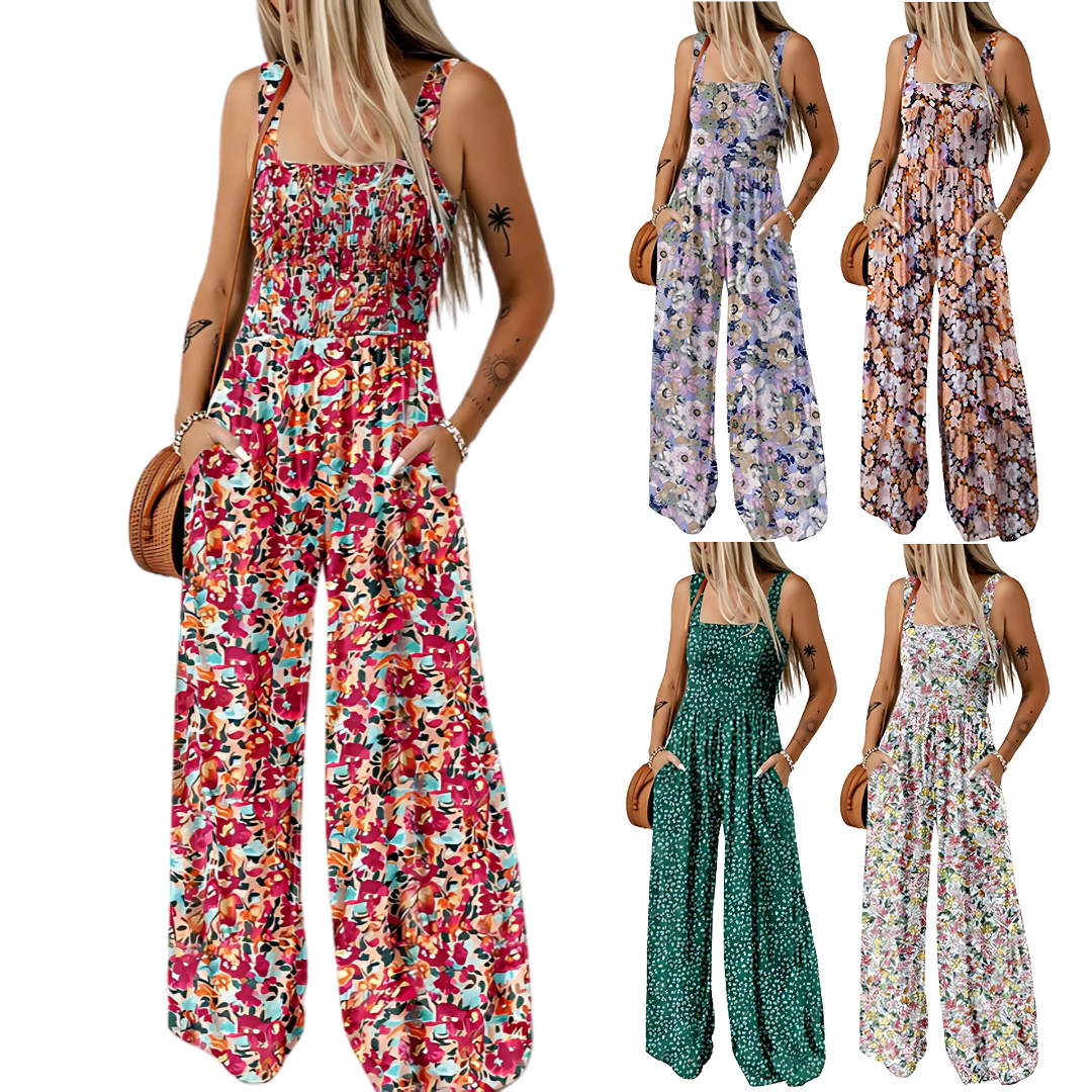 Icone™ PrintedJumpsuit: Longueur Totale Confortable Décontracté Ample Imprimé Combinaison