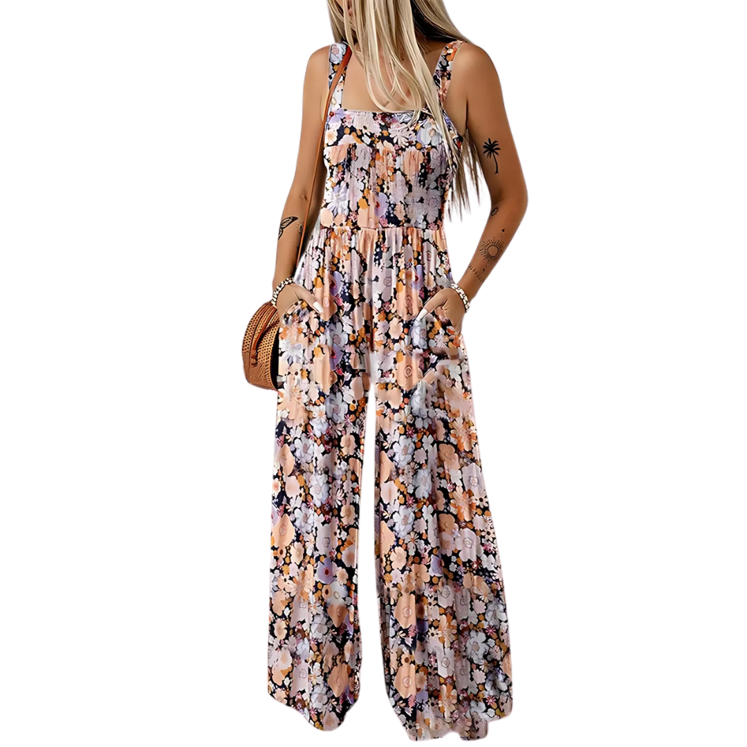 Icone™ PrintedJumpsuit: Longueur Totale Confortable Décontracté Ample Imprimé Combinaison