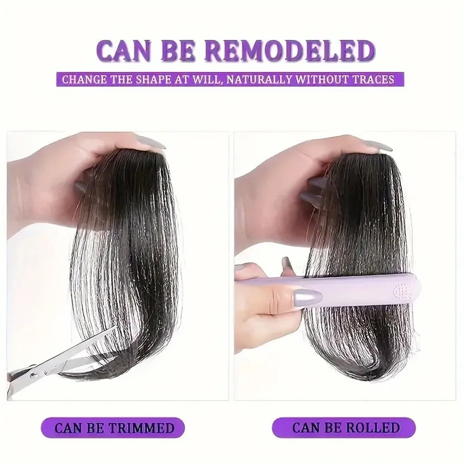 Rose® HairBangs 1+1 GRATUIT: Partiel Cheveux Frange Devant Postiche Agrafe