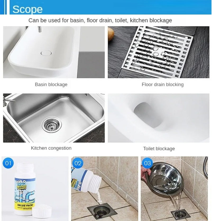 Cleaner Pro° PipeCleaner 1+1 GRATUIT : Évier Et Canalisation Tuyau Nettoyant Poudre