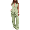 Icone™ BlazerSet: Ensemble Blazer Et Pantalon Chic Sans Manches Pour Femme