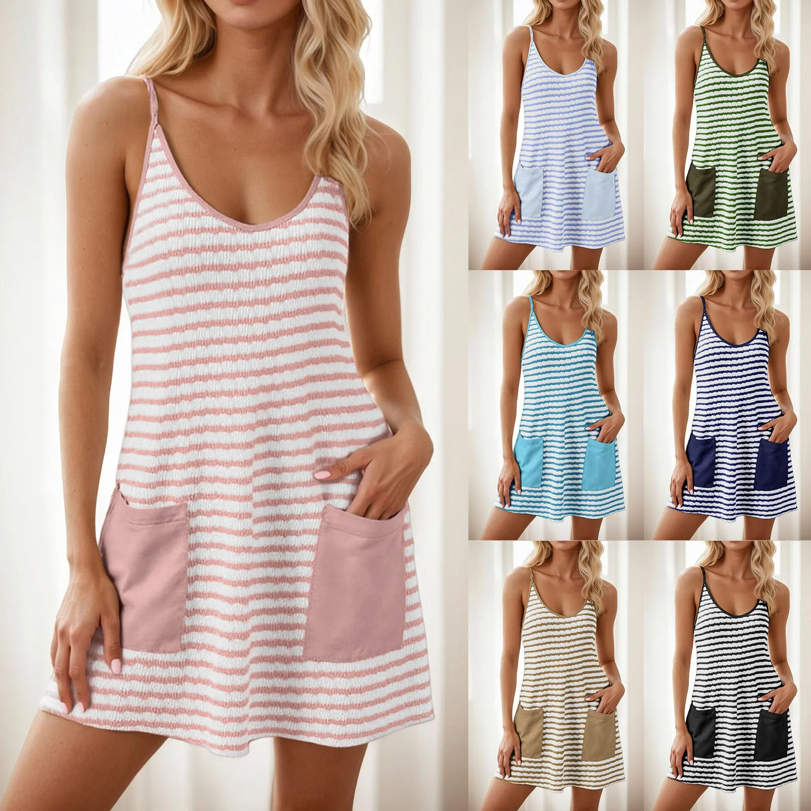 Icone™ DressShorts: Robe Mini Sans Manches Décontractée Avec Short Intégré