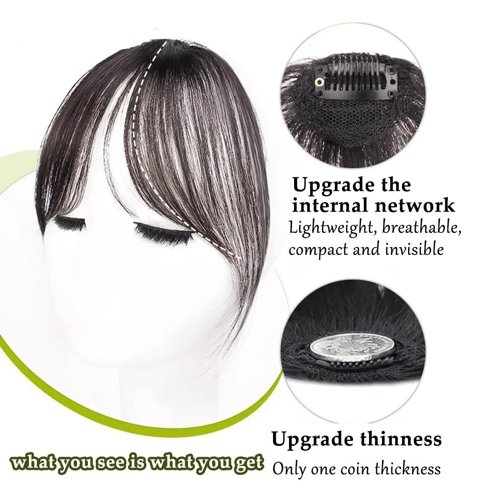Rose® HairBangs 1+1 GRATUIT: Partiel Cheveux Frange Devant Postiche Agrafe