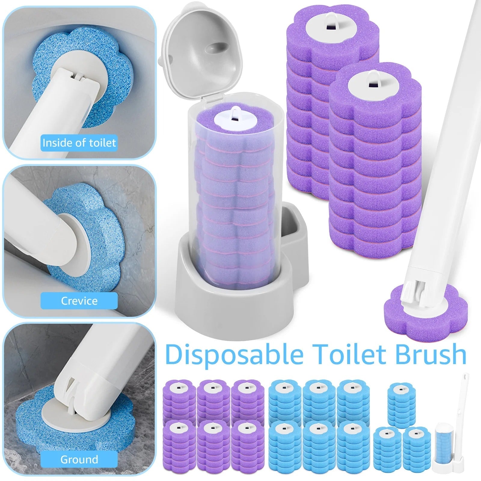 Cleaner Pro° ToiletCleaner: Tête De Brosse De Toilette Jetable Kit De Nettoyage