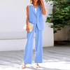 Icone™ BlazerSet: Ensemble Blazer Et Pantalon Chic Sans Manches Pour Femme